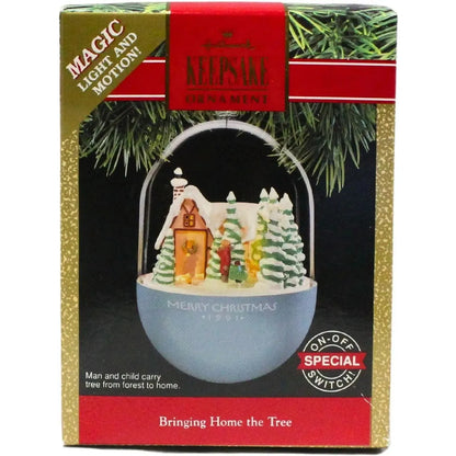 1991 Bringing Home the Tree Hallmark Ornament (Light & Motion) QLX7249