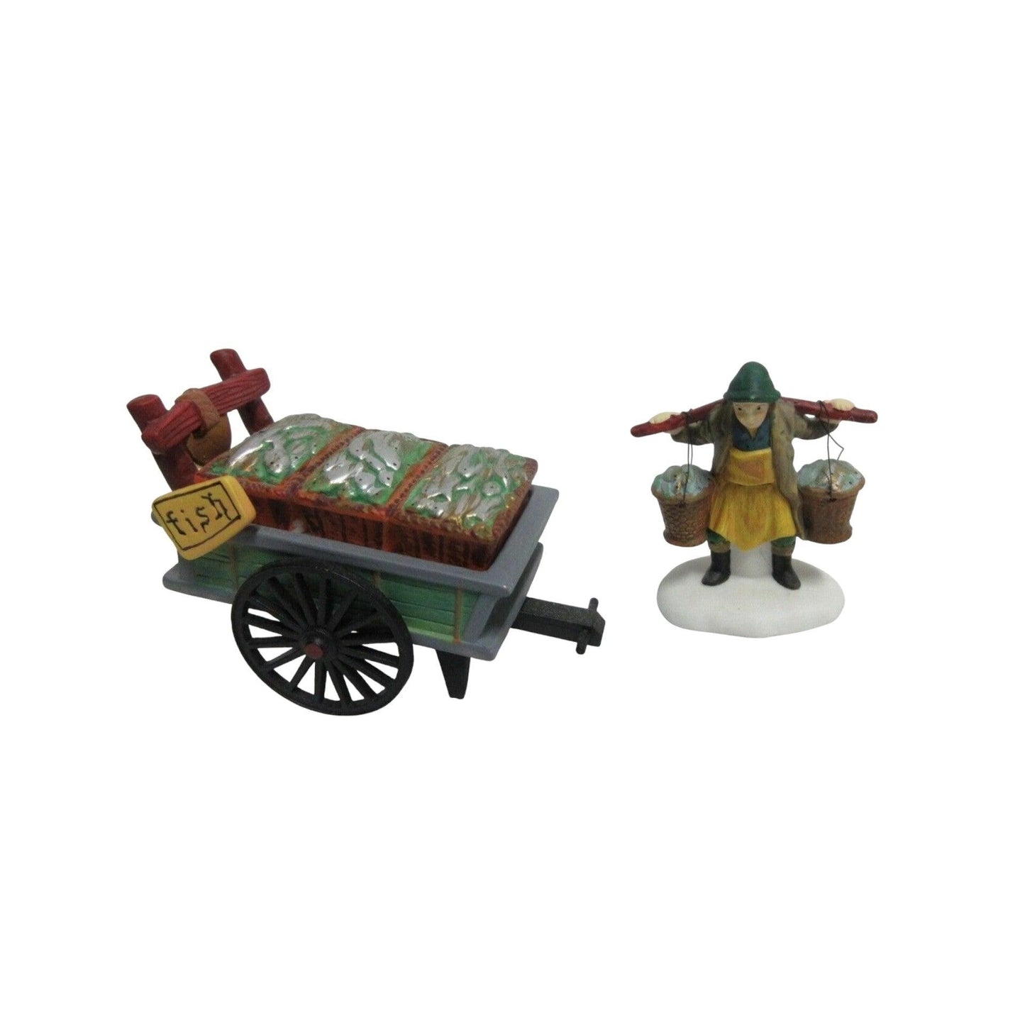 1991 Chelsea Market Fish Monger & Cart – Village Accessories Set of 2 Department 56 1429804 Image3