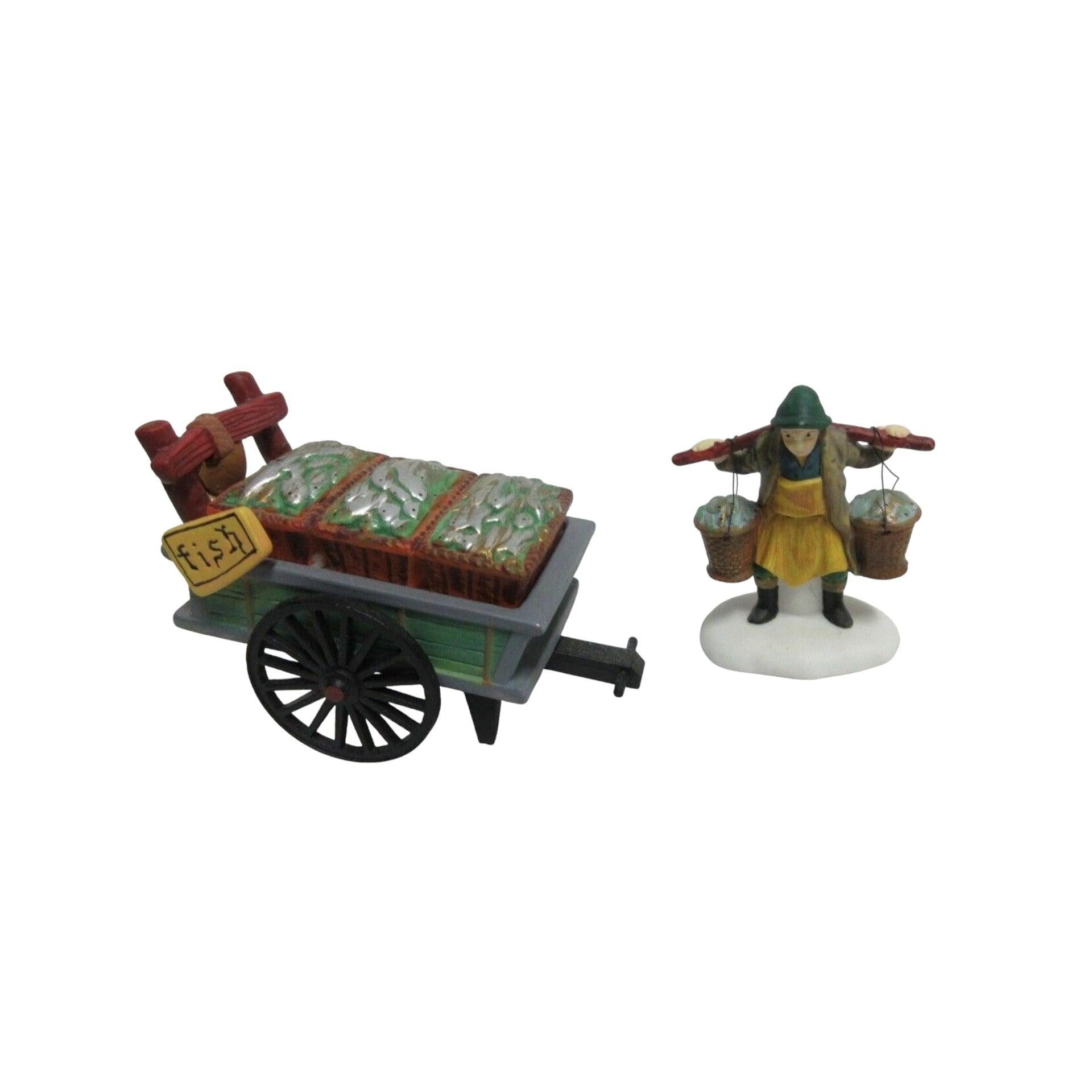 1991 Chelsea Market Fish Monger & Cart – Village Accessories Set of 2 Department 56 1429804 Image3