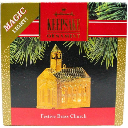 1991 Festive Brass Church Hallmark Ornament (Church) QLX7179