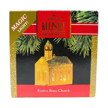 1991 Festive Brass Church Hallmark Ornament (Church) QLX7179 Image2