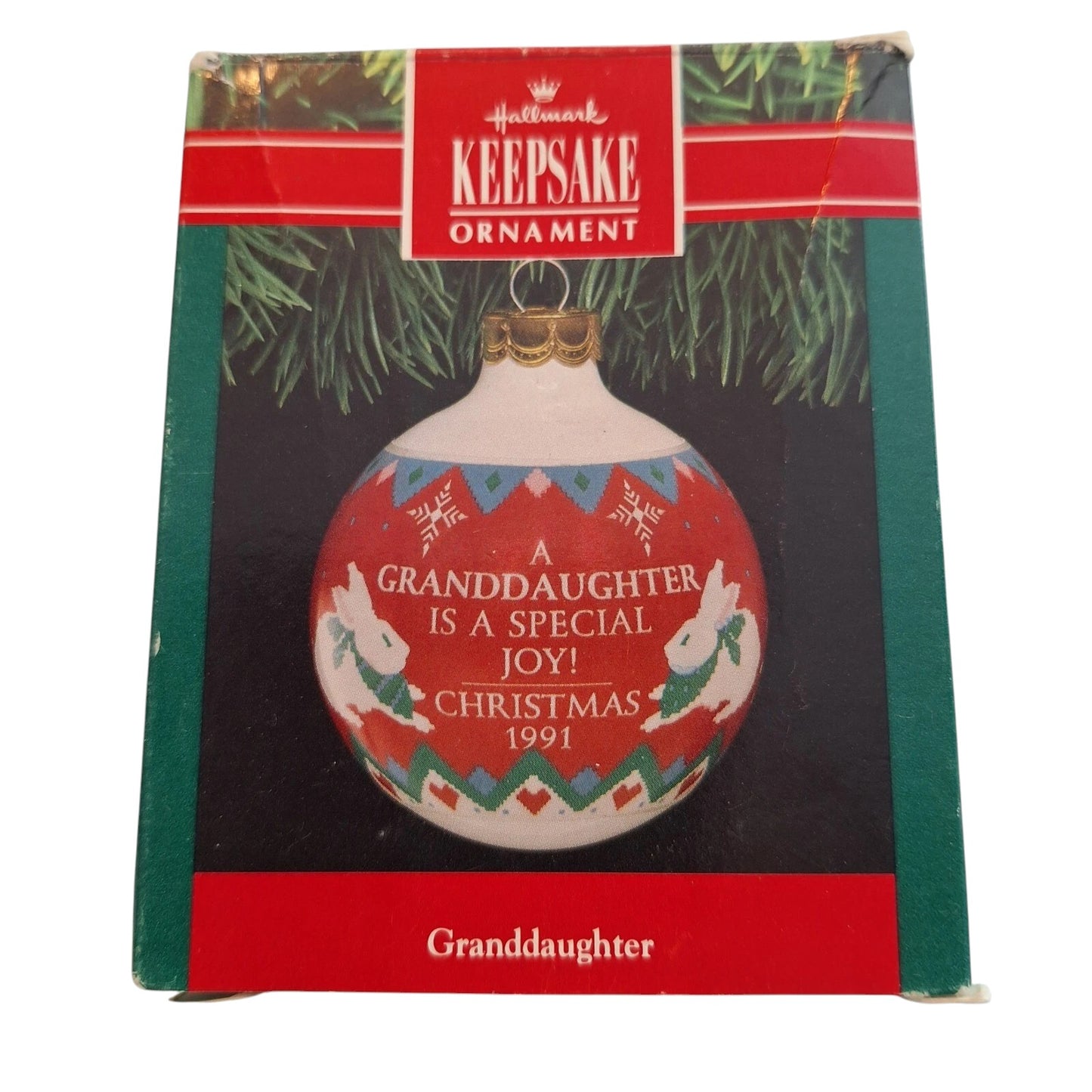 1991 GrandDaughter Hallmark Ornament (Ball) QX2299