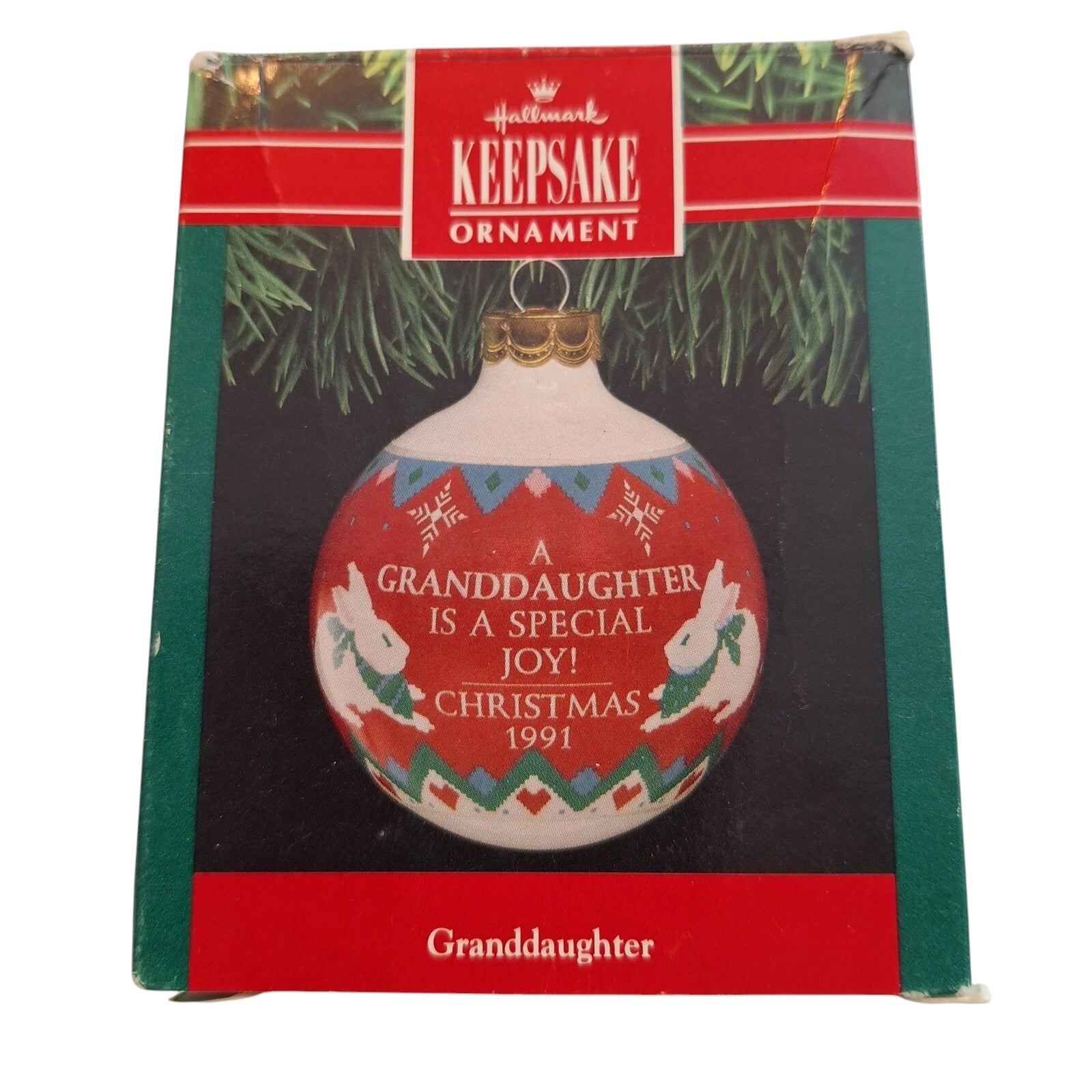 1991 GrandDaughter Hallmark Ornament (Ball) QX2299