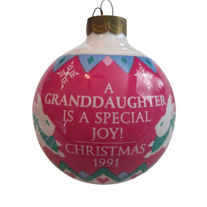 1991 GrandDaughter Hallmark Ornament (Ball) QX2299