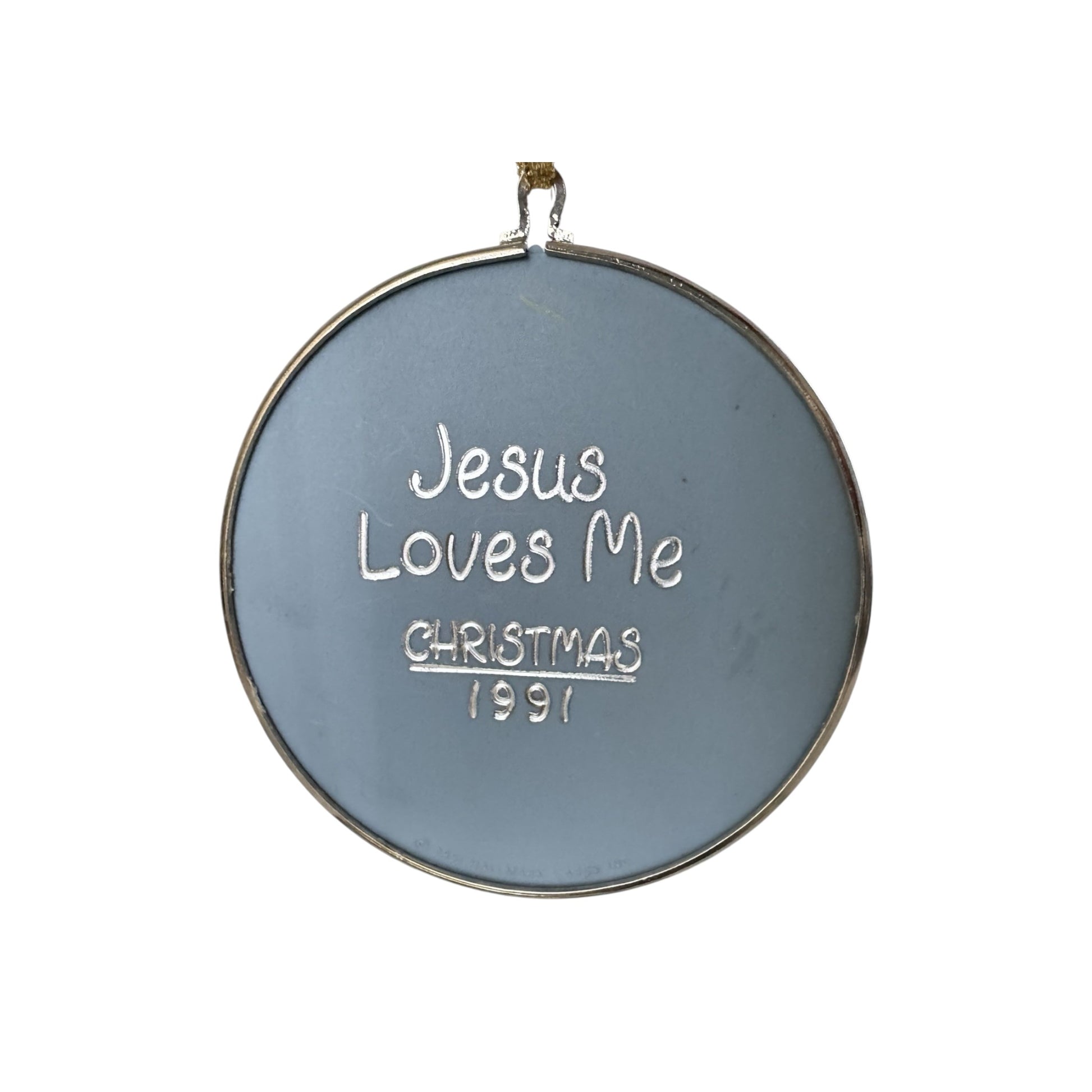 1991 Jesus Loves Me (Chipmunk & Squirrel) Hallmark Ornament QX314-7 Image3