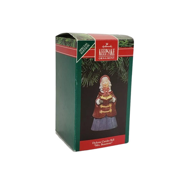 1991 "Mrs. Beaumont" Hallmark Ornament (Dickens Caroler Bell) QX5039