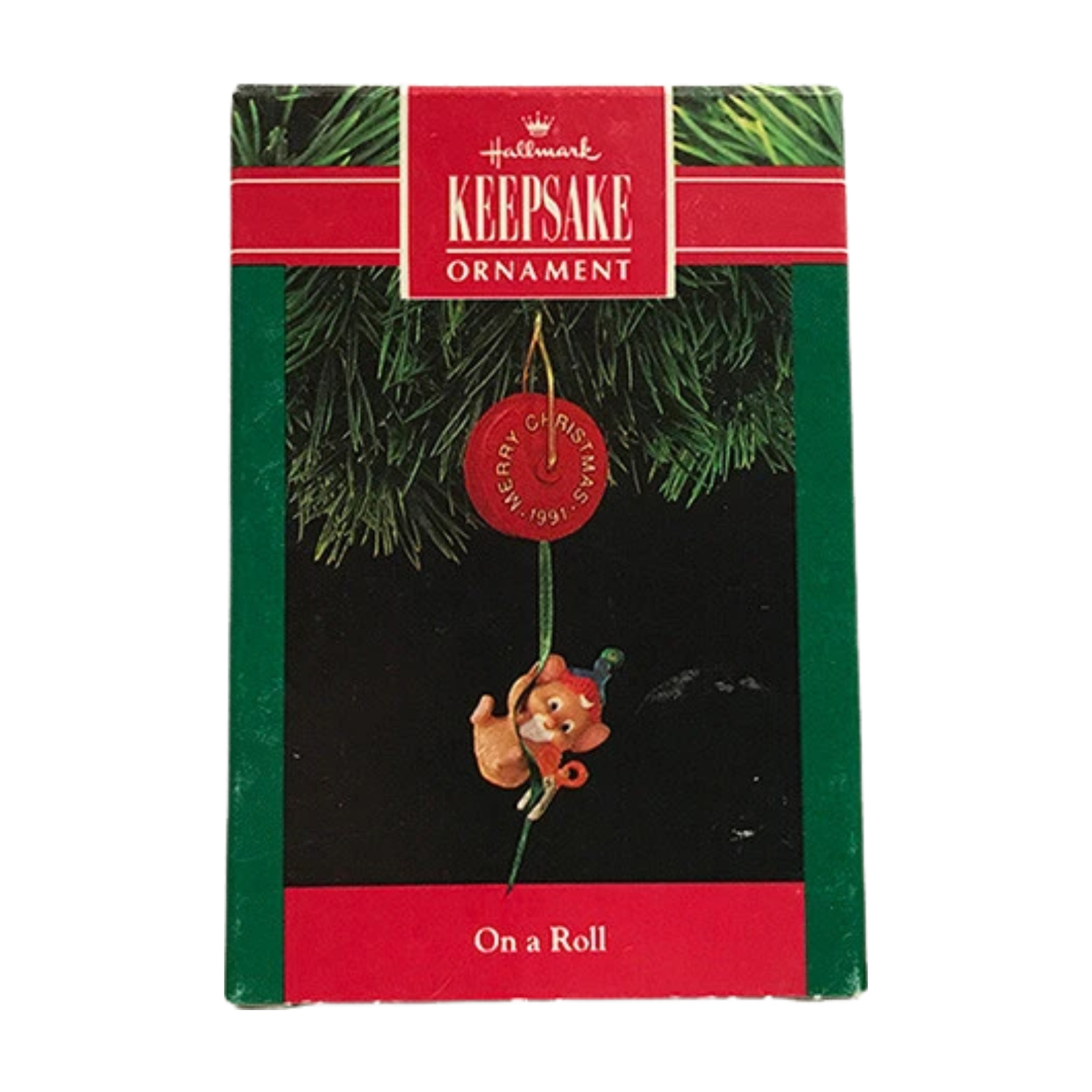1991 On a Roll Hallmark Ornament (Mouse) QX5347 Image2