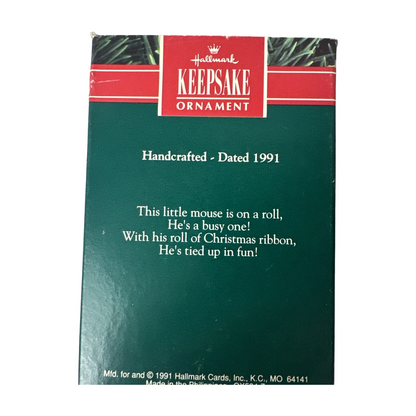 1991 On a Roll Hallmark Ornament (Mouse) QX5347 Image7