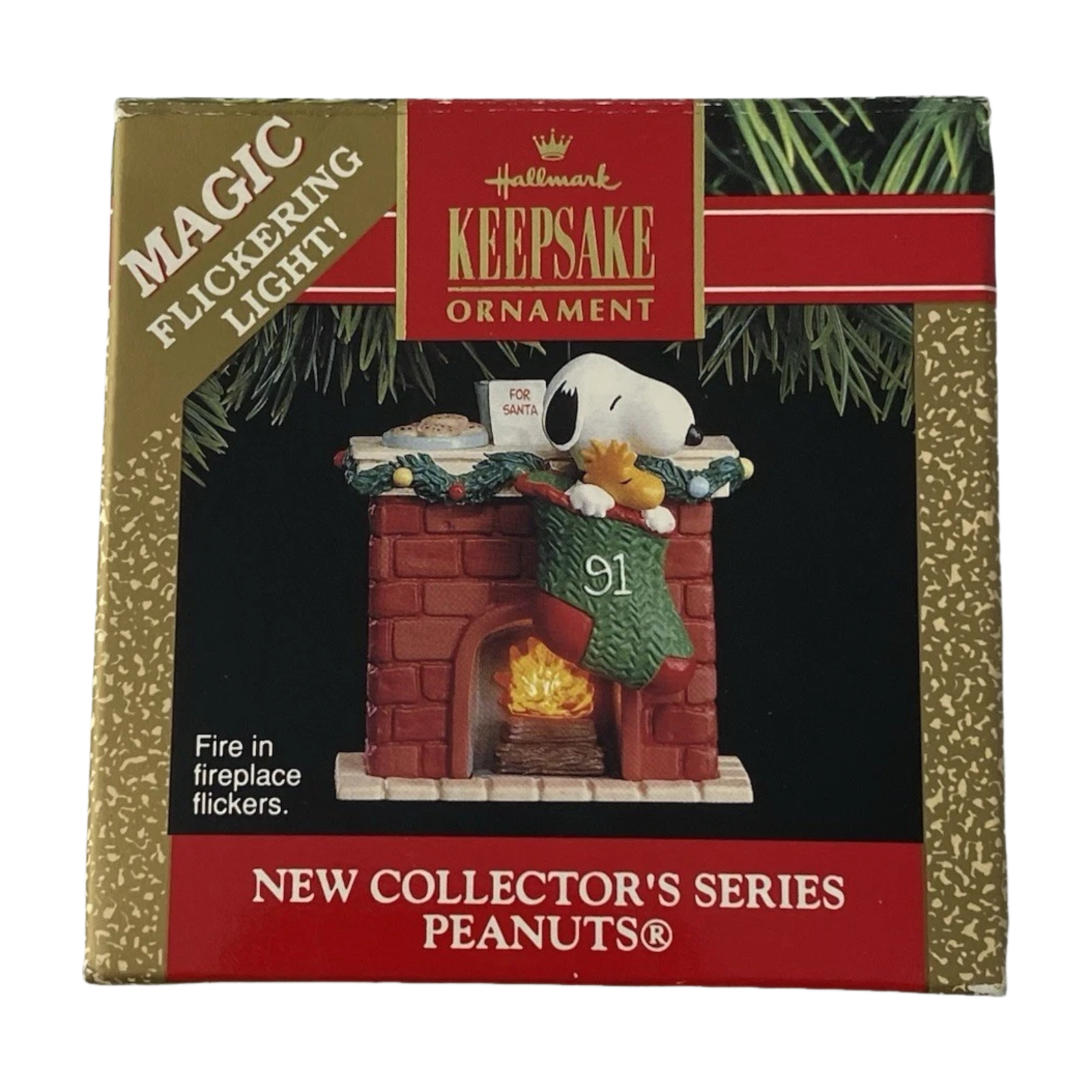 1991 Peanuts Flickering Light! Hallmark Ornament (Peanuts) QLX7229 Image2