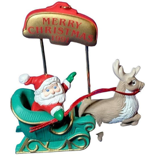 1991 Up 'N' Down Journey Hallmark Ornament (Reindeer) QX5047