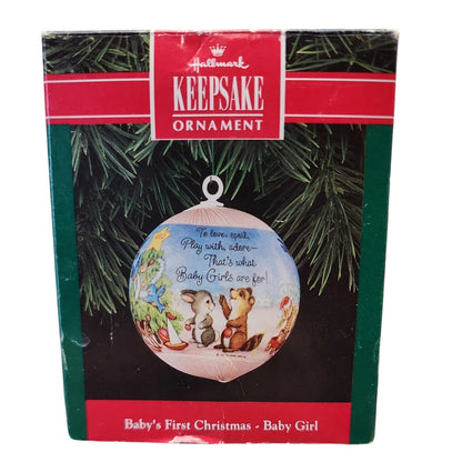 1992 Baby's First Christmas- Baby Girl Hallmark Ornament (Baby's First Christmas) QX2204