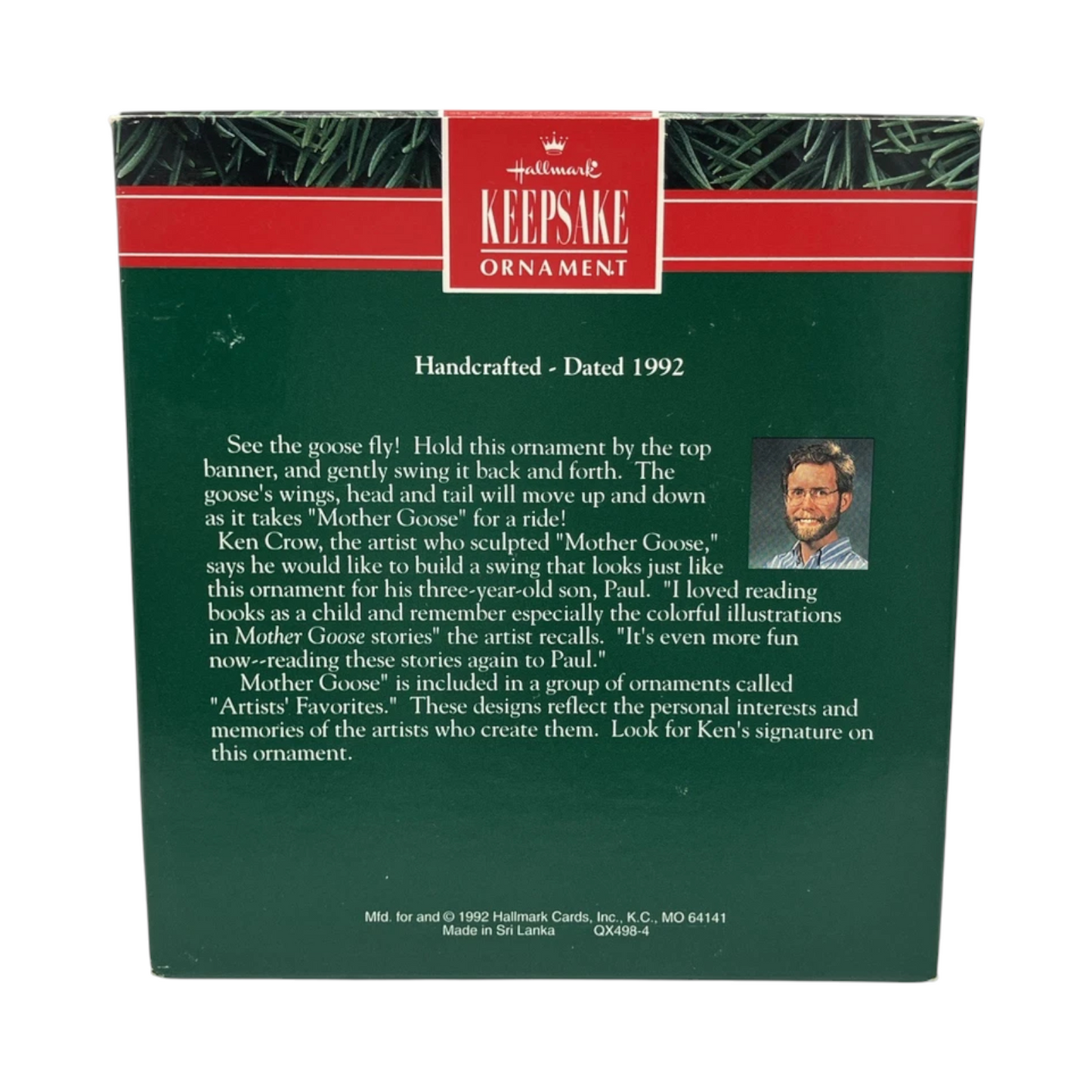 1992 Mother Goose Hallmark Ornament (Animal) QX4984