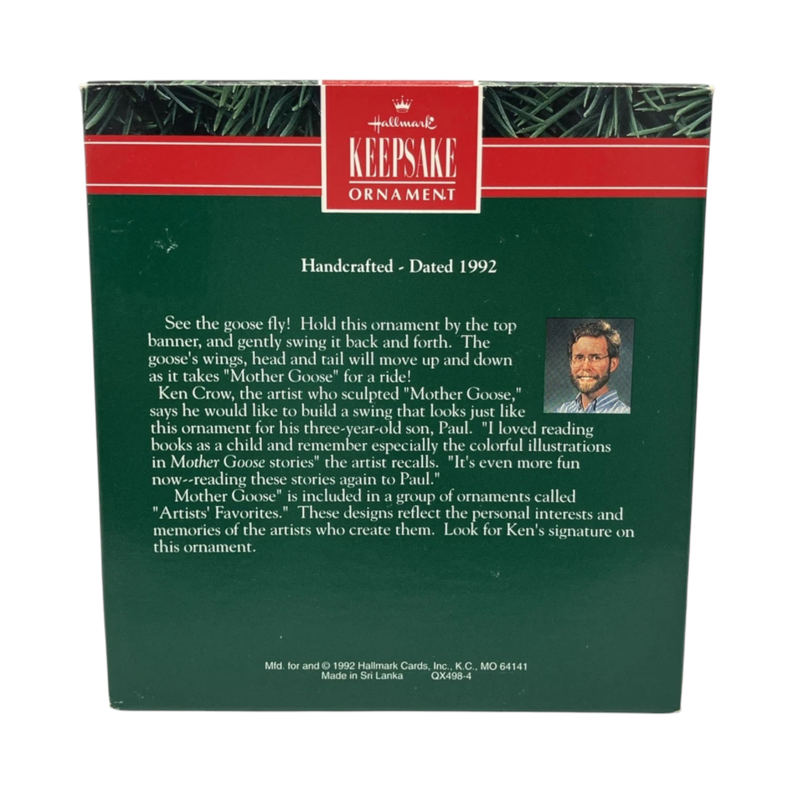1992 Mother Goose Hallmark Ornament (Animal) QX4984