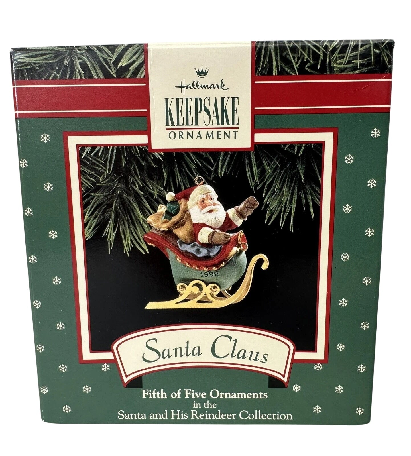 1992 Santa and His Reindeer Hallmark Ornament (Santa Claus) XRP9739