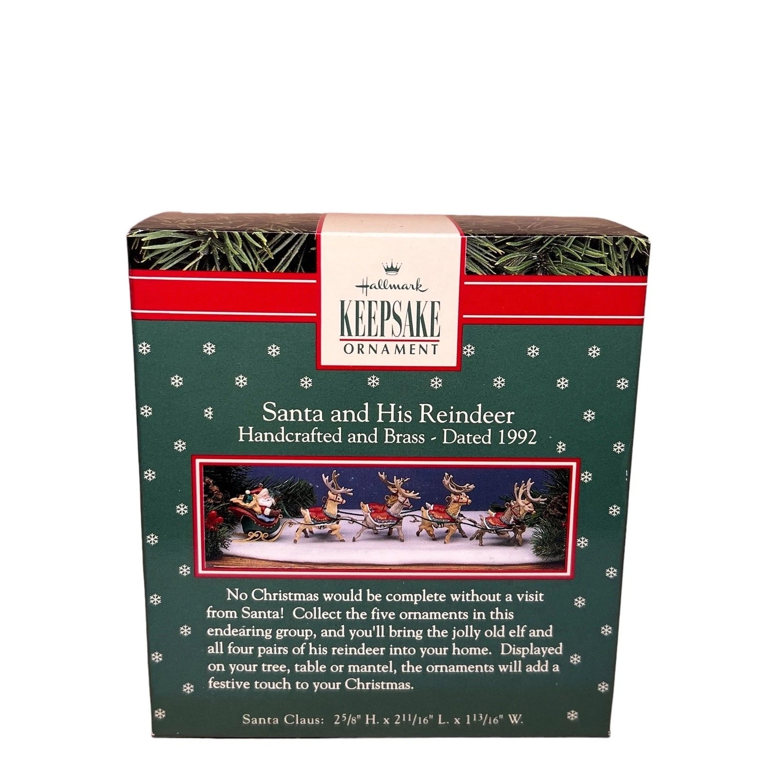 1992 Santa and His Reindeer Hallmark Ornament (Santa Claus) XRP9739