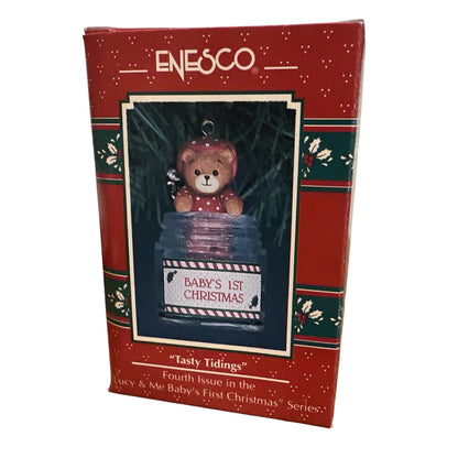 1992 Tasty Tidings - Lucy & Me Baby's First Christmas Enesco Ornament (Teddy Bear) 575836