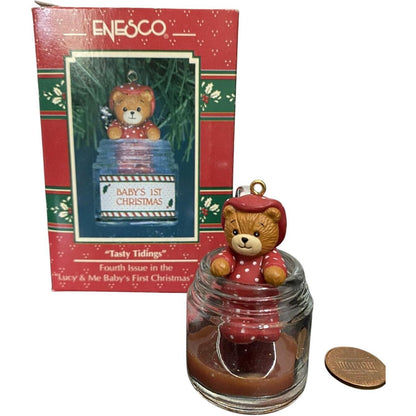 1992 Tasty Tidings - Lucy & Me Baby's First Christmas Enesco Ornament (Teddy Bear) 575836
