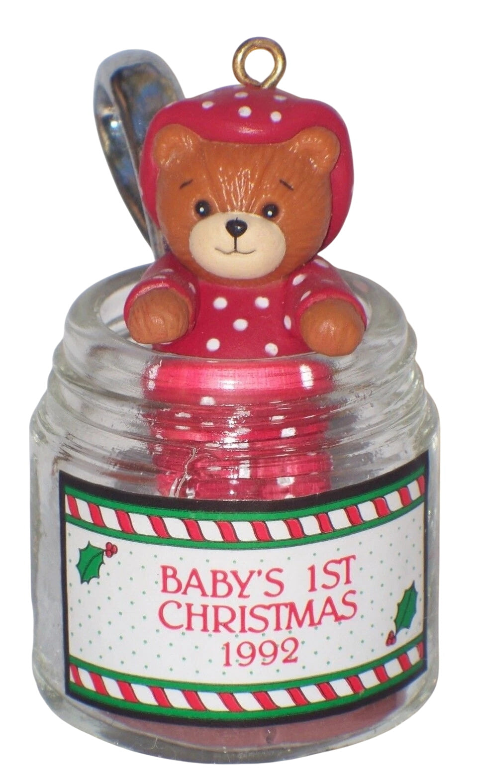 1992 Tasty Tidings - Lucy & Me Baby's First Christmas Enesco Ornament (Teddy Bear) 575836