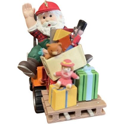 1992 The Holidays Give Me A Lift - First Issue in the "Holiday Overtime" Series Enesco Ornament (Santa Claus) 588865