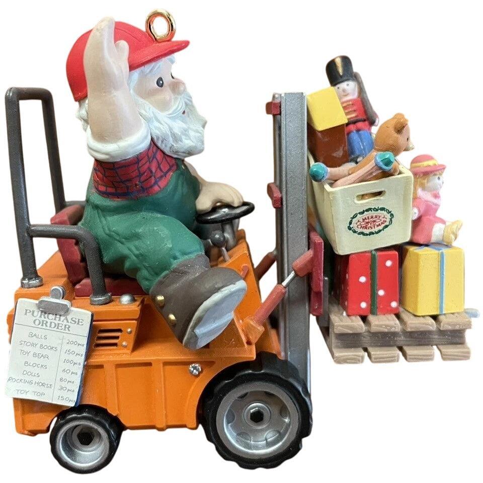 1992 The Holidays Give Me A Lift - First Issue in the "Holiday Overtime" Series Enesco Ornament (Santa Claus) 588865