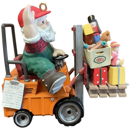 1992 The Holidays Give Me A Lift - First Issue in the "Holiday Overtime" Series Enesco Ornament (Santa Claus) 588865