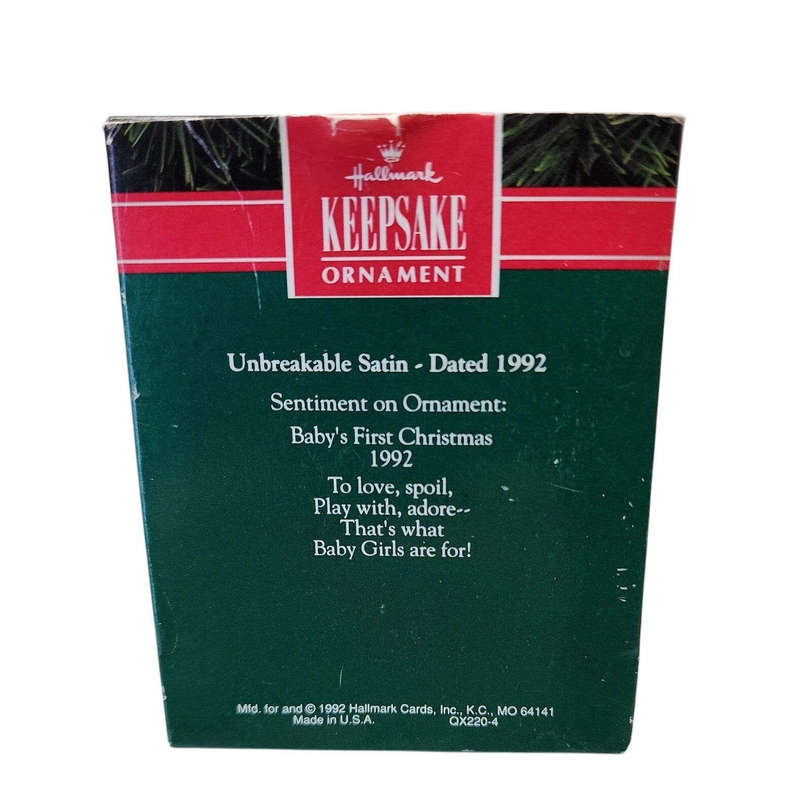 1992 Baby's First Christmas- Baby Girl Hallmark Ornament (Baby's First Christmas) QX2204