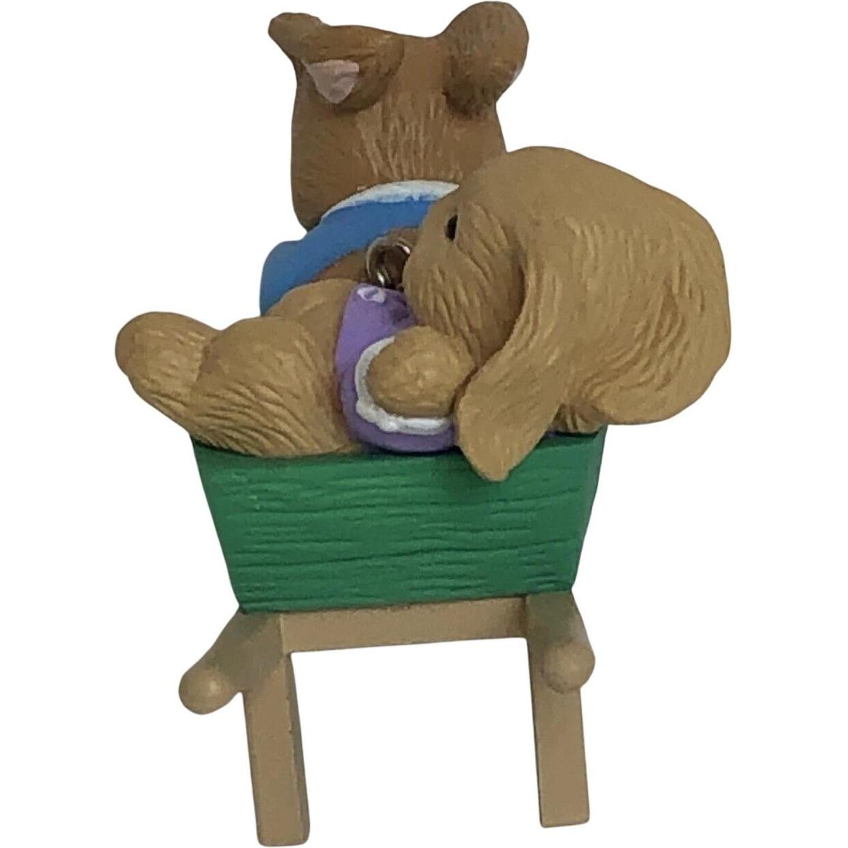 1992 Barrow of Giggles Rabbits Hallmark Ornament (Easter) QEO8402