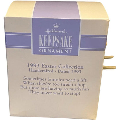 1992 Barrow of Giggles Rabbits Hallmark Ornament (Easter) QEO8402