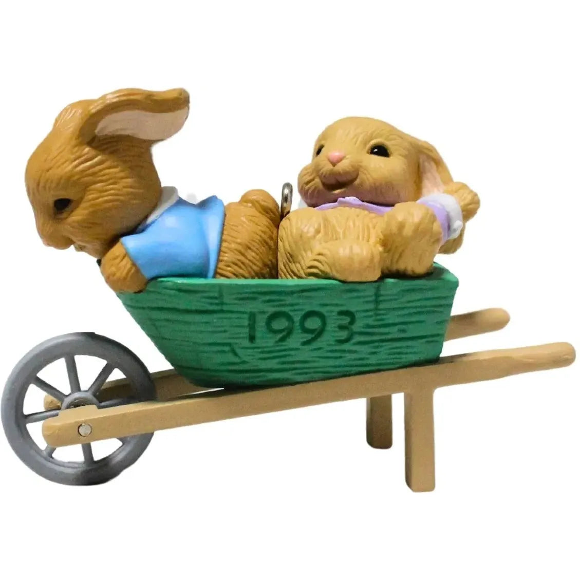 1992 Barrow of Giggles Rabbits Hallmark Ornament (Easter) QEO8402