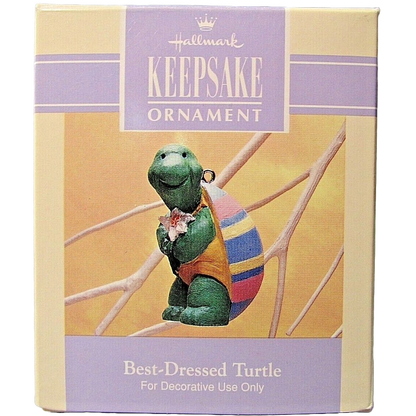 1992 Best-Dressed Turtle Hallmark Ornament (Easter) QEO8392