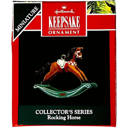 1992 Brown - Green Rockers Hallmark Ornament (Miniature Rocking Horse) QXM5454