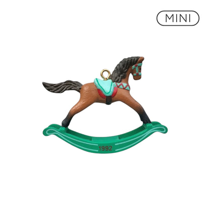 1992 Brown - Green Rockers Hallmark Ornament (Miniature Rocking Horse) QXM5454 Image1
