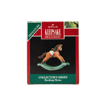 1992 Brown - Green Rockers Hallmark Ornament (Miniature Rocking Horse) QXM5454 Image2