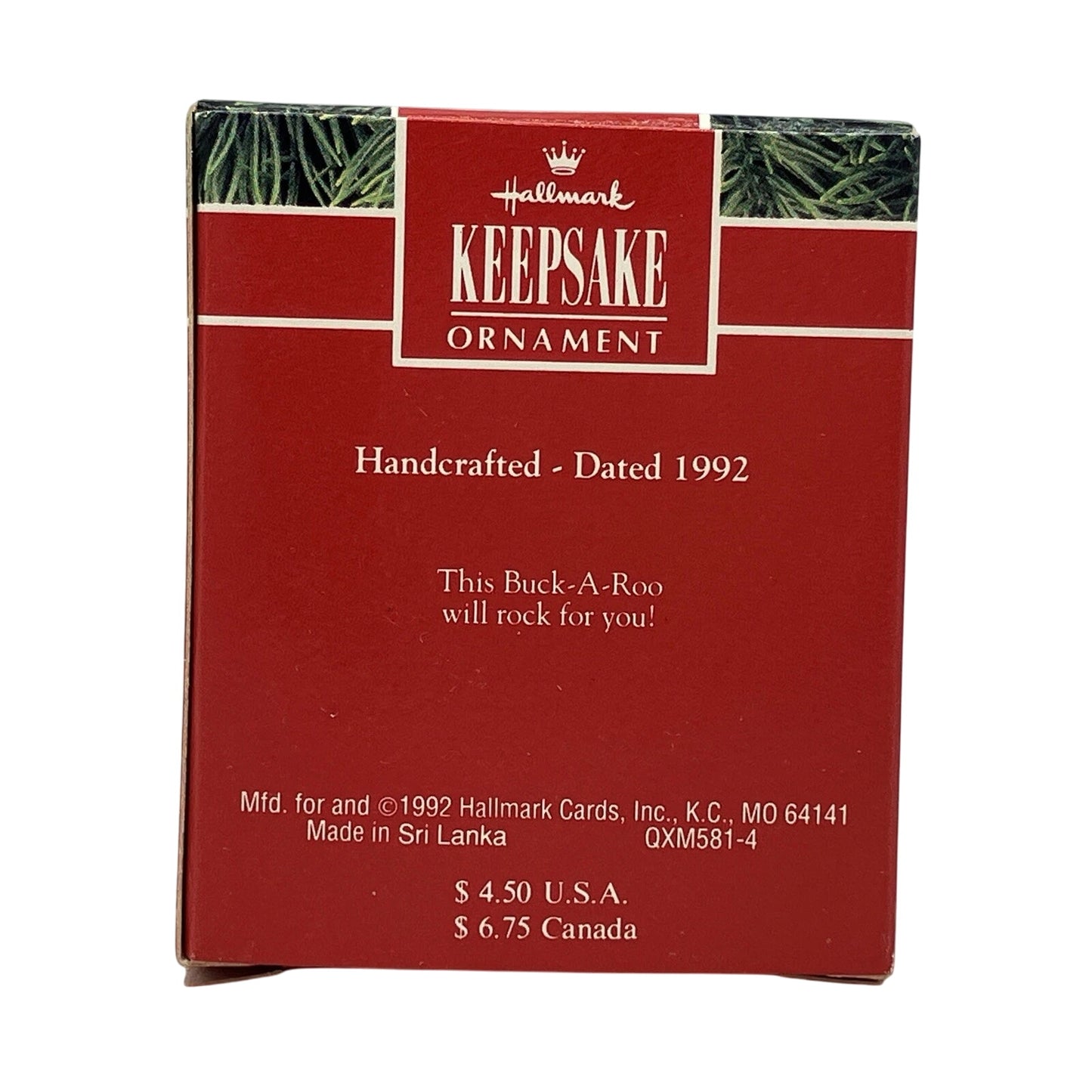 1992 Buck-A-Roo Hallmark Ornament (Santa Claus) qxm5814