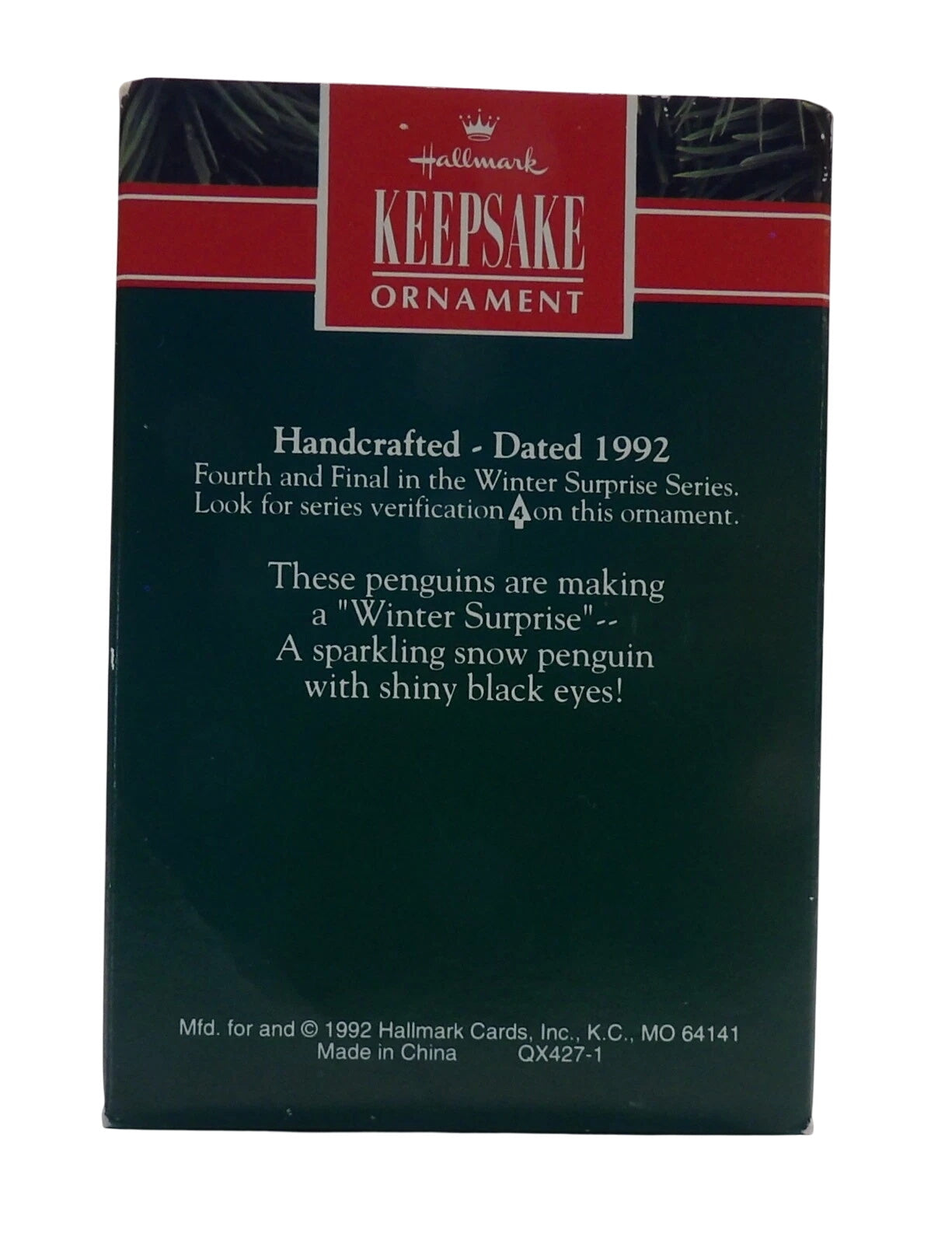 1992 Building a Snowman Hallmark Ornament (Winter Surprise) QX4271