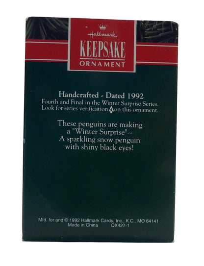 1992 Building a Snowman Hallmark Ornament (Winter Surprise) QX4271