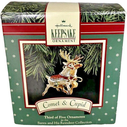 1992 Comet & Cupid Hallmark Ornament (Santa and His Reindeer) XPR9737