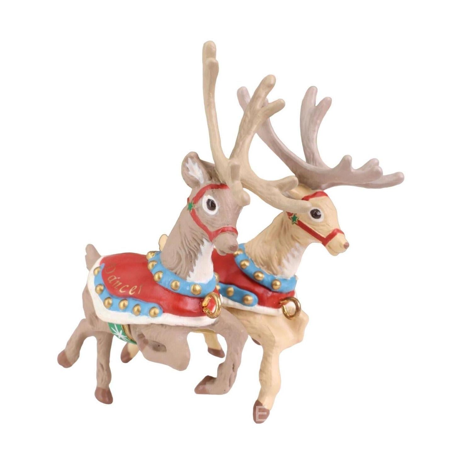1992 Dasher & Dancer Hallmark Ornament (Santa and His Reindeer) XPR9735 Image3