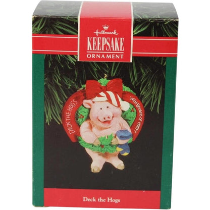 1992 Deck the Hogs Hallmark Ornament (Pig) QX5204
