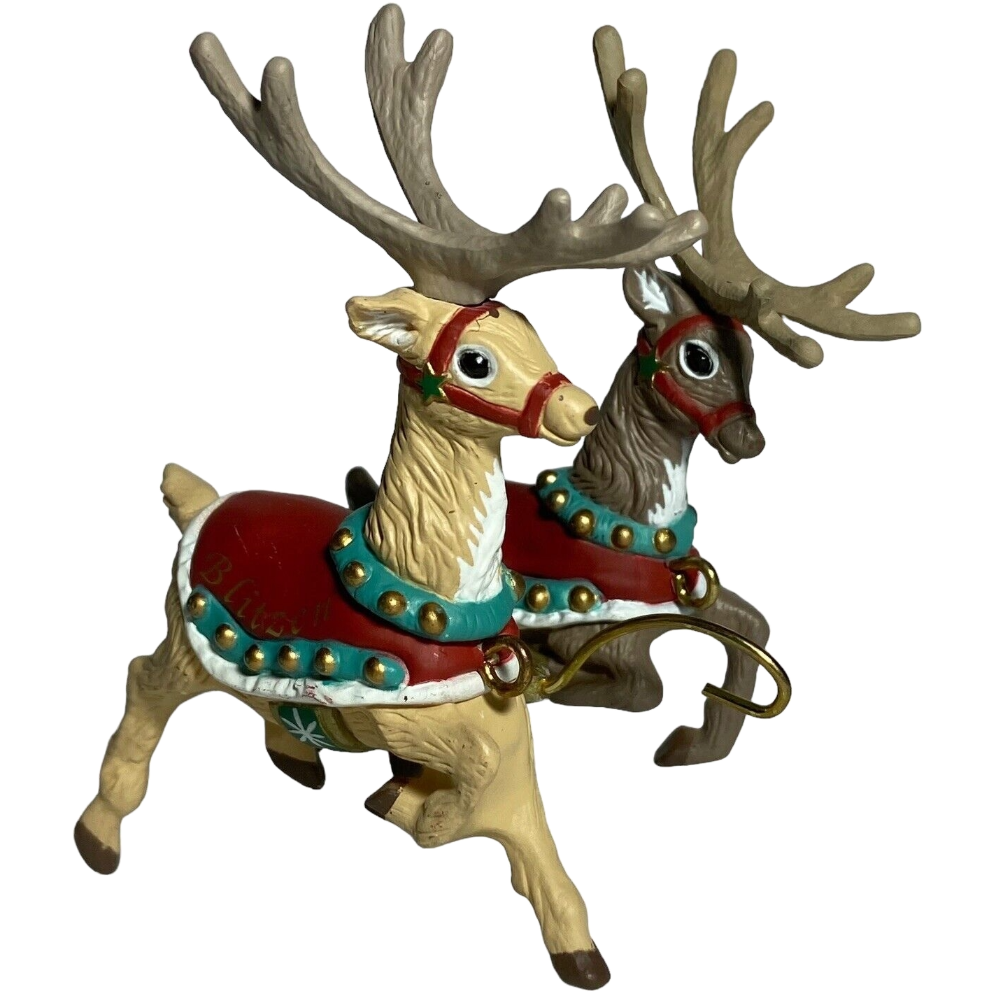 1992 Donder & Blitzen Hallmark Ornament (Santa and His Reindeer) XPR9738