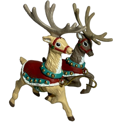1992 Donder & Blitzen Hallmark Ornament (Santa and His Reindeer) XPR9738