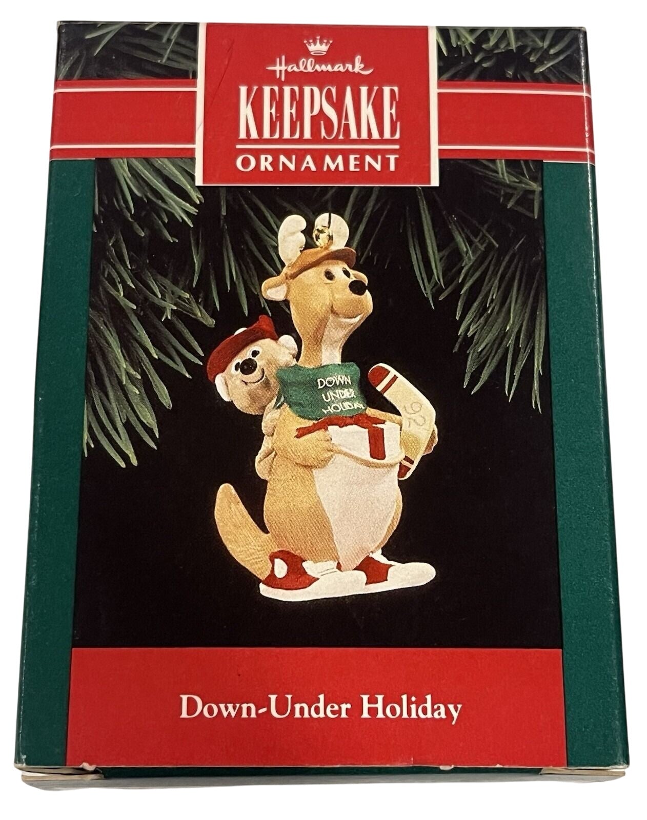 1992 Down‑Under Holiday Hallmark Ornament (Kangaroo with Joey) QX5144