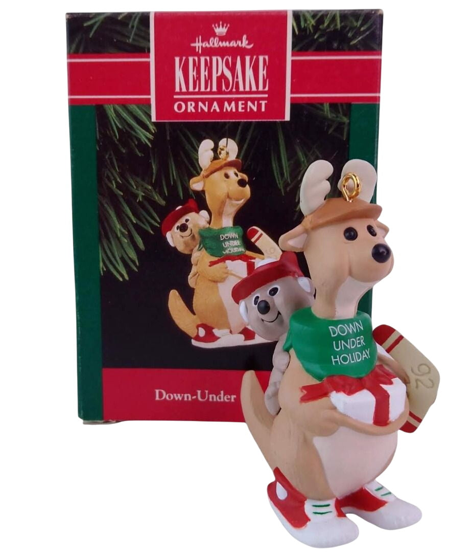 1992 Down‑Under Holiday Hallmark Ornament (Kangaroo with Joey) QX5144
