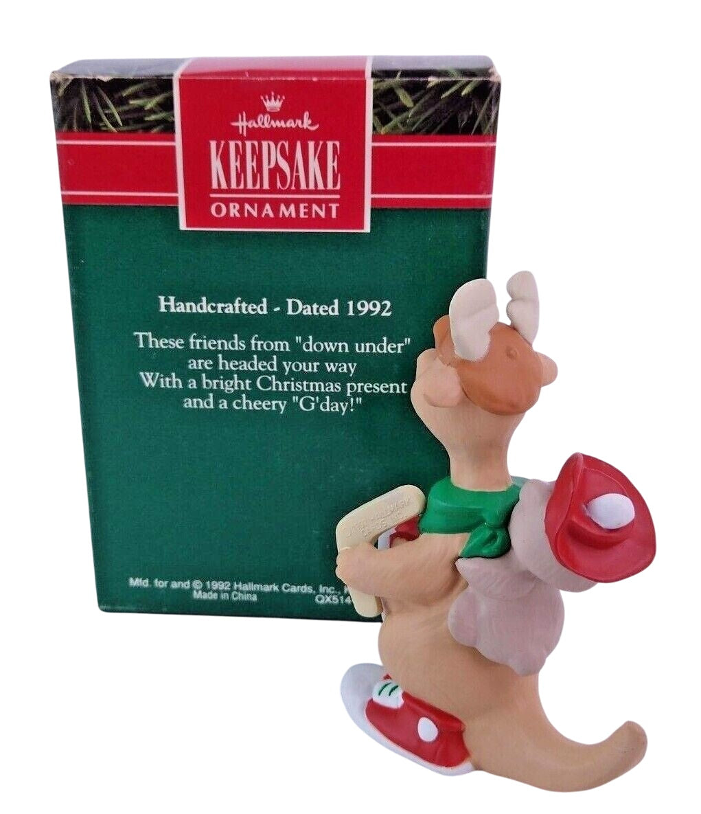 1992 Down‑Under Holiday Hallmark Ornament (Kangaroo with Joey) QX5144