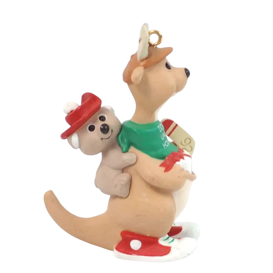 1992 Down‑Under Holiday Hallmark Ornament (Kangaroo with Joey) QX5144