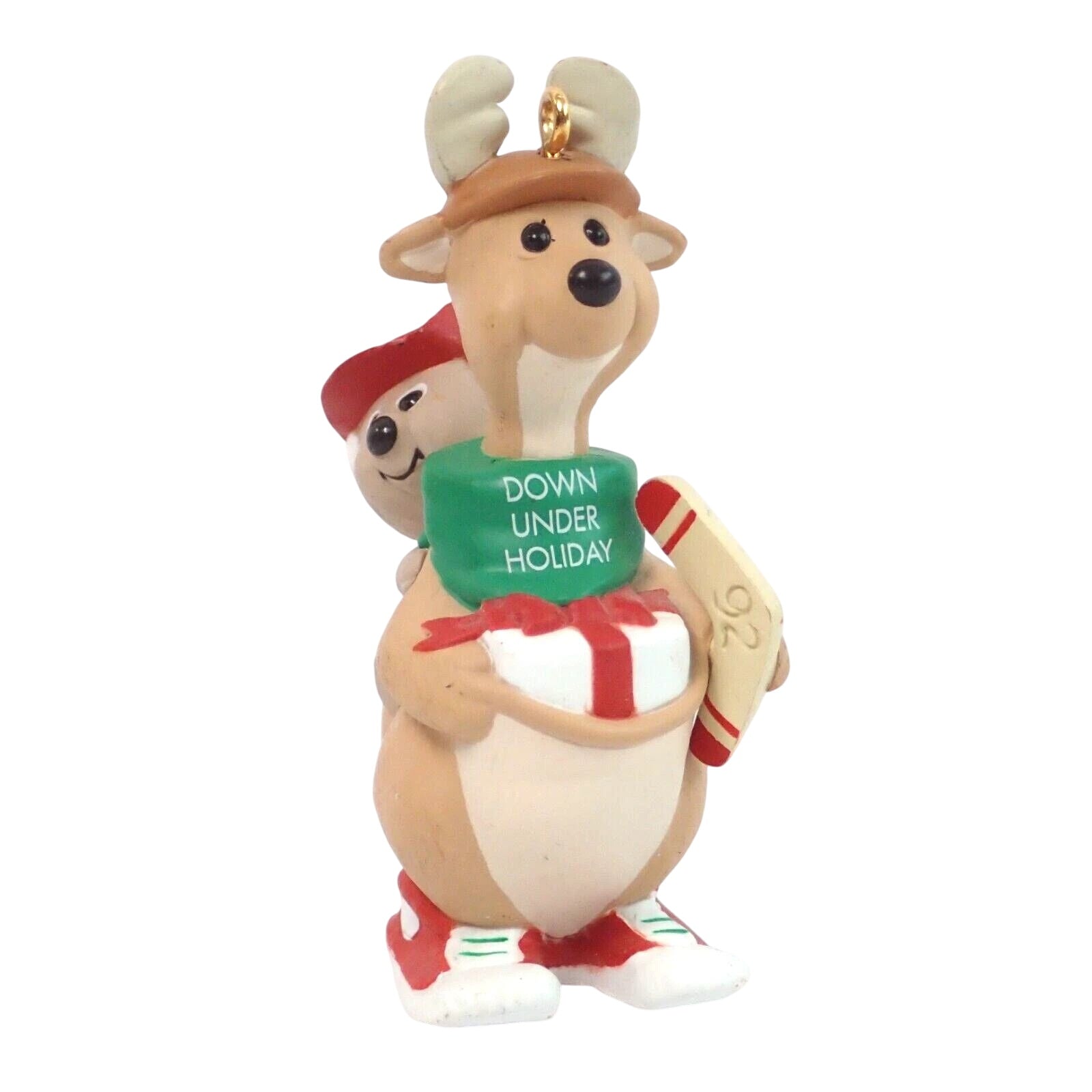 1992 Down‑Under Holiday Hallmark Ornament (Kangaroo with Joey) QX5144
