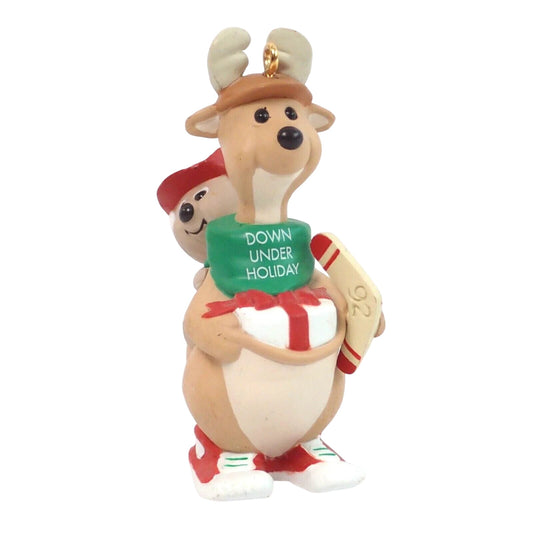1992 Down‑Under Holiday Hallmark Ornament (Kangaroo with Joey) QX5144
