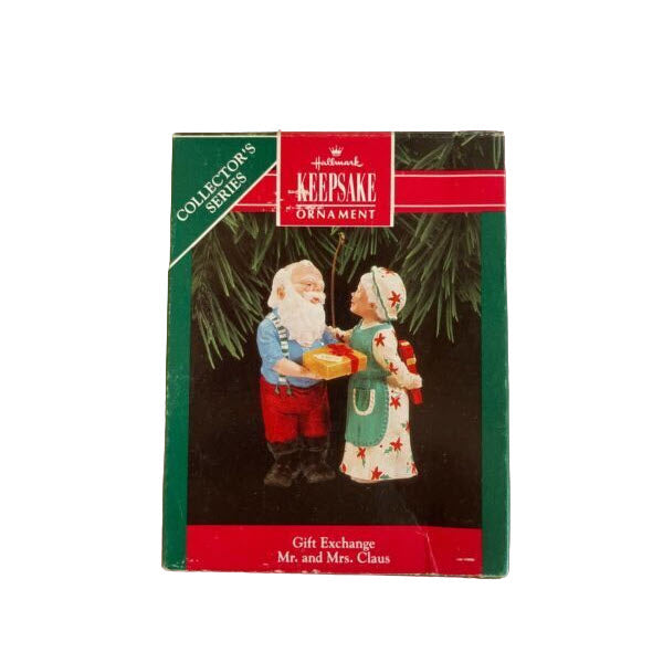 1992 Gift Exchange Hallmark Ornament (Mr. and Mrs. Claus) QX4294