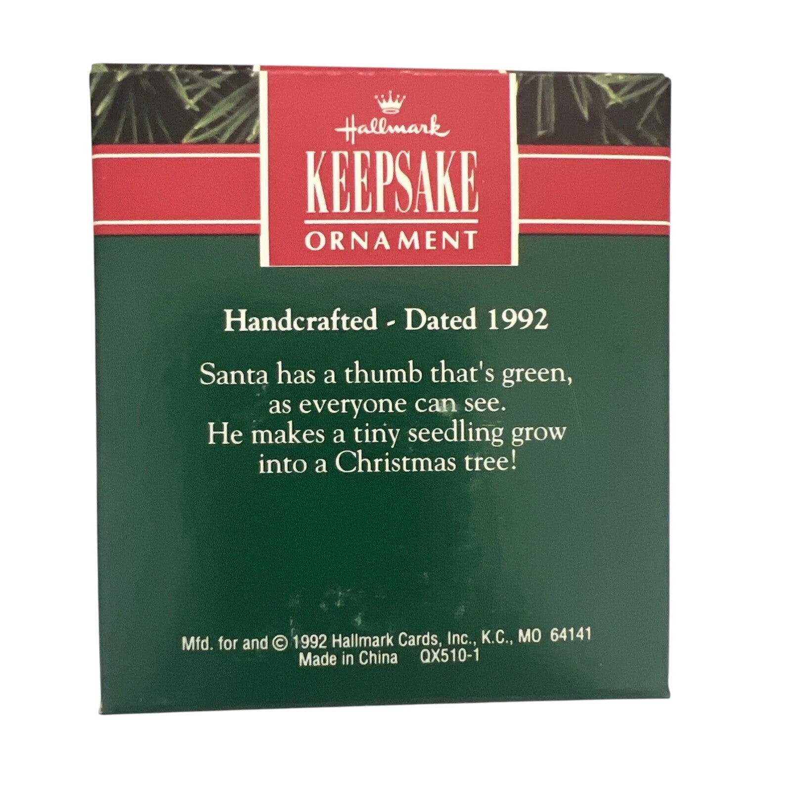 1992 Green Thumb Santa Hallmark Ornament (Santa Claus) QX5101