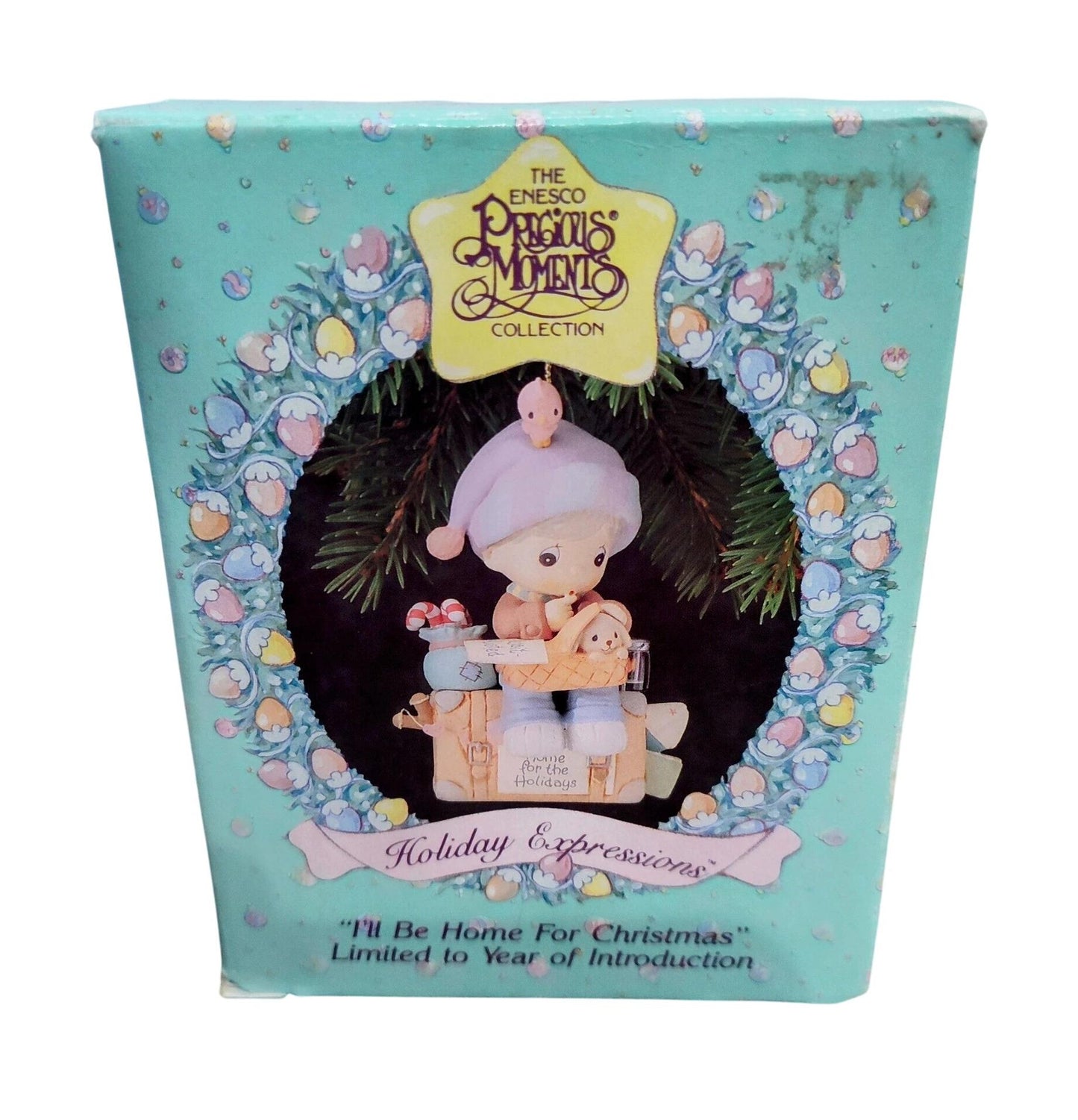 1992 Holiday Expressions - "I'll Be Home for Christmas" Enesco Ornament (Precious Moments) 588628 Image2